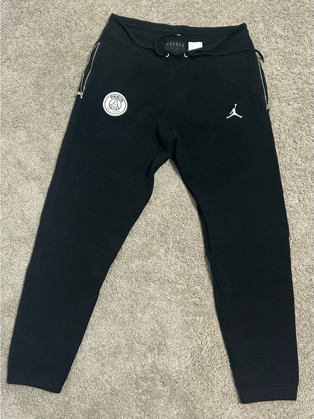 Jordan Kids Black PSG x Jordan Joggers with White Logos